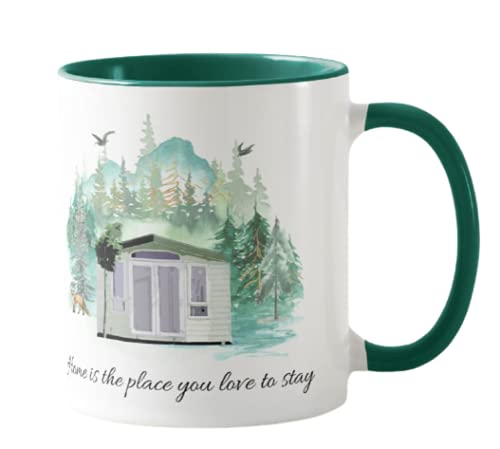 Vixar Camping,Caravan Home is The Place You Love to Stay, Holiday, Ceramic Mug Cup Coloured,11oz, Novelty Gift, Joke