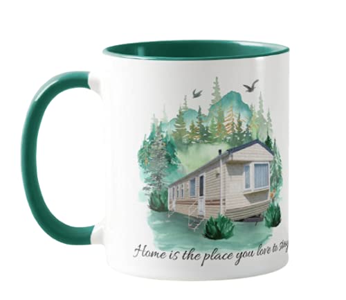 Vixar Camping,Caravan Home is The Place You Love to Stay, Holiday, Ceramic Mug Cup Coloured,11oz, Novelty Gift, Joke