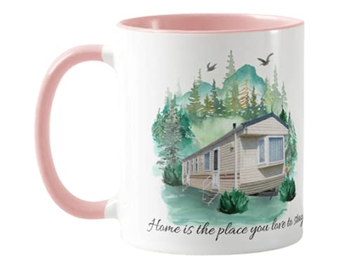 Vixar Camping,Caravan Home is The Place You Love to Stay, Holiday, Ceramic Mug Cup Coloured,11oz, Novelty Gift, Joke