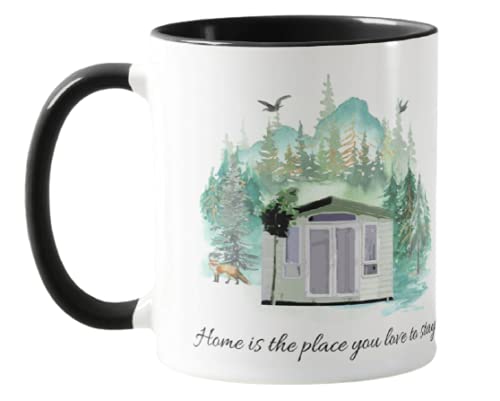 Vixar Camping,Caravan Home is The Place You Love to Stay, Holiday, Ceramic Mug Cup Coloured,11oz, Novelty Gift, Joke