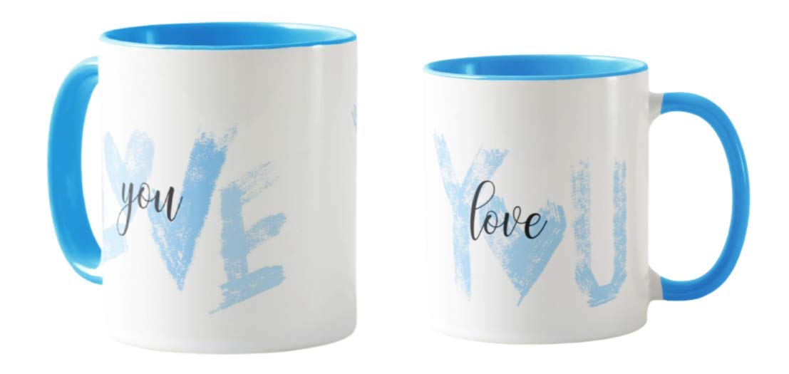 Valentines Day Gift Coloured Mug Cup11oz Ceramic Novelty Gift Couple, Love You, VD16