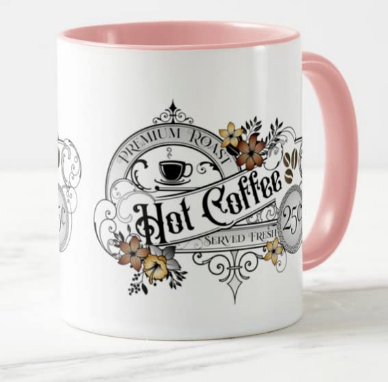 Vixar Hot Coffee Premium Roast Served Fresh Coloured Mug Cup Gift Birthday Work Office Christmas Tea Coffee