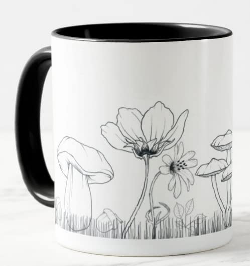 Vixar Mushrooms toadstools Joke Novelty Coloured Mug Cup Gift Birthday Work Office Christmas Tea Coffee