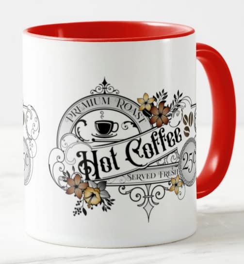 Vixar Hot Coffee Premium Roast Served Fresh Coloured Mug Cup Gift Birthday Work Office Christmas Tea Coffee