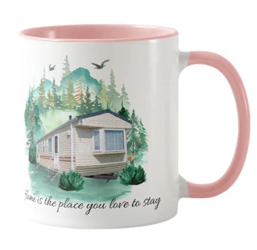 Vixar Camping,Caravan Home is The Place You Love to Stay, Holiday, Ceramic Mug Cup Coloured,11oz, Novelty Gift, Joke