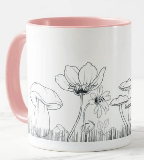 Vixar Mushrooms toadstools Joke Novelty Coloured Mug Cup Gift Birthday Work Office Christmas Tea Coffee