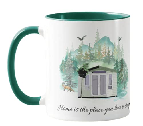 Vixar Camping,Caravan Home is The Place You Love to Stay, Holiday, Ceramic Mug Cup Coloured,11oz, Novelty Gift, Joke