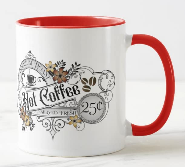 Vixar Hot Coffee Premium Roast Served Fresh Coloured Mug Cup Gift Birthday Work Office Christmas Tea Coffee