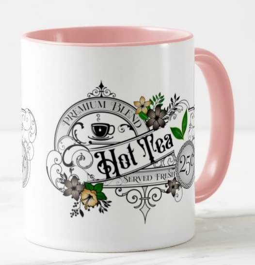 Vixar Hot Tea Premium Blend Served Fresh Coloured Mug Cup Gift Birthday Work Office Christmas Tea Coffee