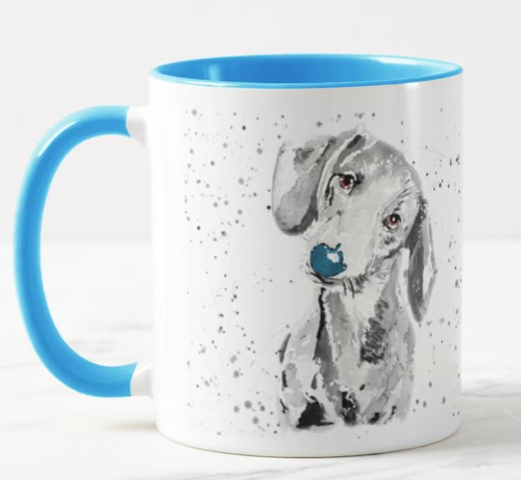 Vixar Dachshund Sausage Dog Wiener Pet Watercolour Art Coloured Mug Cup Gift Birthday Work Office Christmas Tea Coffee