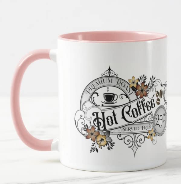 Vixar Hot Coffee Premium Roast Served Fresh Coloured Mug Cup Gift Birthday Work Office Christmas Tea Coffee