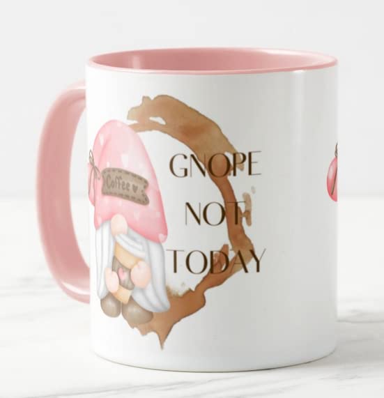 Vixar Gnome Gnope Not Today Joke Novelty Coloured Mug Cup Gift Birthday Work Office Christmas Tea Coffee