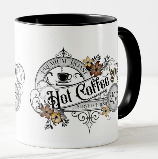 Vixar Hot Coffee Premium Roast Served Fresh Coloured Mug Cup Gift Birthday Work Office Christmas Tea Coffee