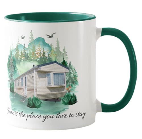 Vixar Camping,Caravan Home is The Place You Love to Stay, Holiday, Ceramic Mug Cup Coloured,11oz, Novelty Gift, Joke