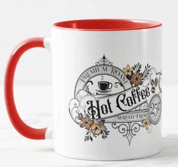Vixar Hot Coffee Premium Roast Served Fresh Coloured Mug Cup Gift Birthday Work Office Christmas Tea Coffee