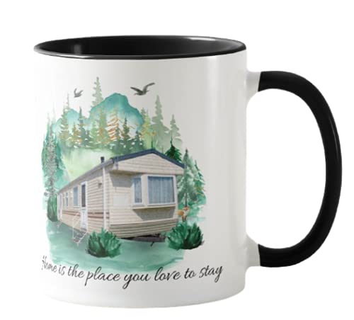 Vixar Camping,Caravan Home is The Place You Love to Stay, Holiday, Ceramic Mug Cup Coloured,11oz, Novelty Gift, Joke