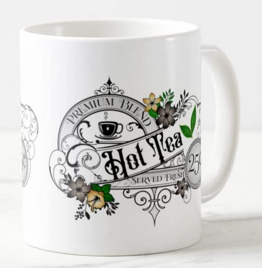 Vixar Hot Tea Premium Blend Served Fresh Coloured Mug Cup Gift Birthday Work Office Christmas Tea Coffee