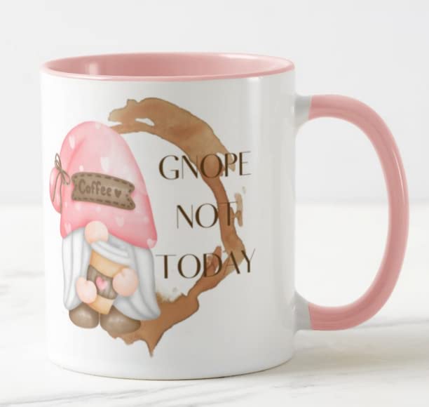Vixar Gnome Gnope Not Today Joke Novelty Coloured Mug Cup Gift Birthday Work Office Christmas Tea Coffee