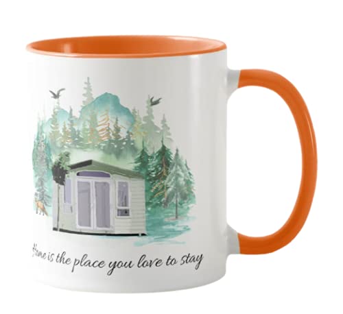 Vixar Camping,Caravan Home is The Place You Love to Stay, Holiday, Ceramic Mug Cup Coloured,11oz, Novelty Gift, Joke
