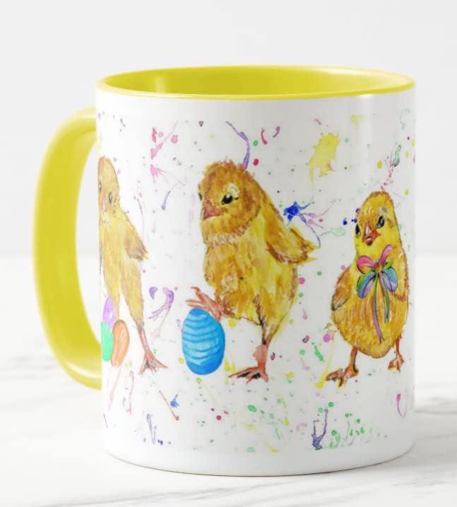 Easter Chicks Watercolour Art Coloured Mug Cup Gift Birthday Work Office Tea Coffee E02