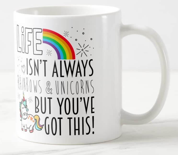 Vixar Life Isn't Always Rainbow & Unicorn but yo've got This Coloured Mug Cup Gift Birthday Work Office Christmas Tea Coffee