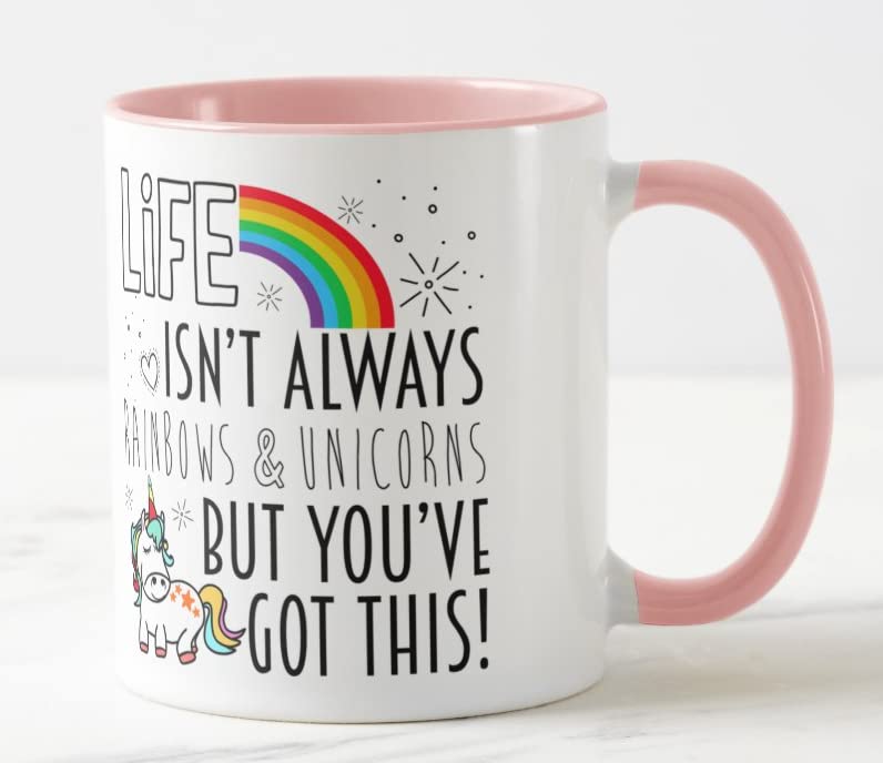 Vixar Life Isn't Always Rainbow & Unicorn but yo've got This Coloured Mug Cup Gift Birthday Work Office Christmas Tea Coffee