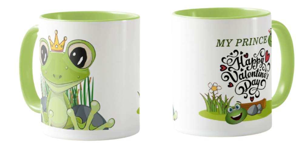 Valentines Day Gift Coloured Mug Cup11oz Ceramic Novelty Gift Couple, Frogs, My Prince, VD08