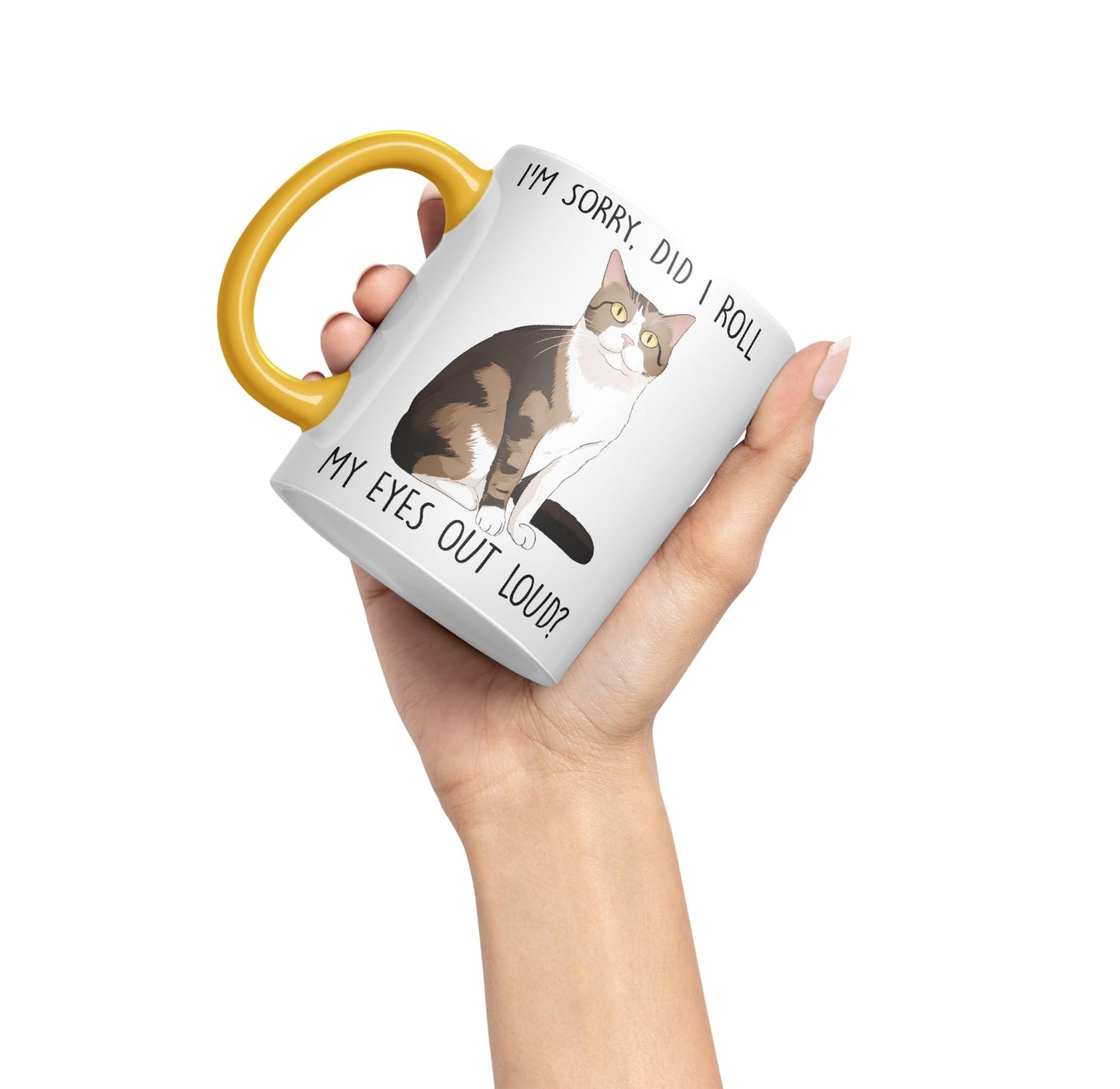 Vixar I'm Sorry, did I roll, My Eyes Out Loud? Cats Sarcastic Joke Ceramic Coloured Mug Cup for Tea Coffee Hot Brew 330ml 11Oz