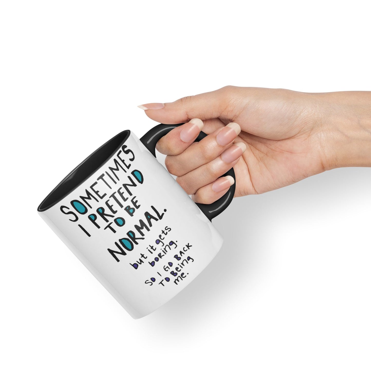 Vixar Sometimes I Pretend to be Normal Coloured Ceramic Mug Cup Gift 330ml 11oz Work Office Tea Coffee Gift