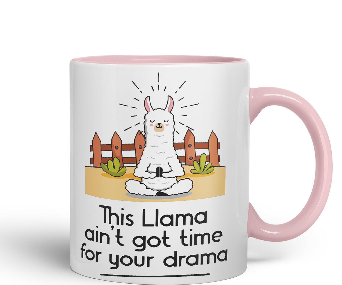 This Llama Ain't got time for Your Drama Sarcastic Joke Ceramic Coloured Mug Cup for Tea Coffee Hot Brew 330ml 11 Oz Gift