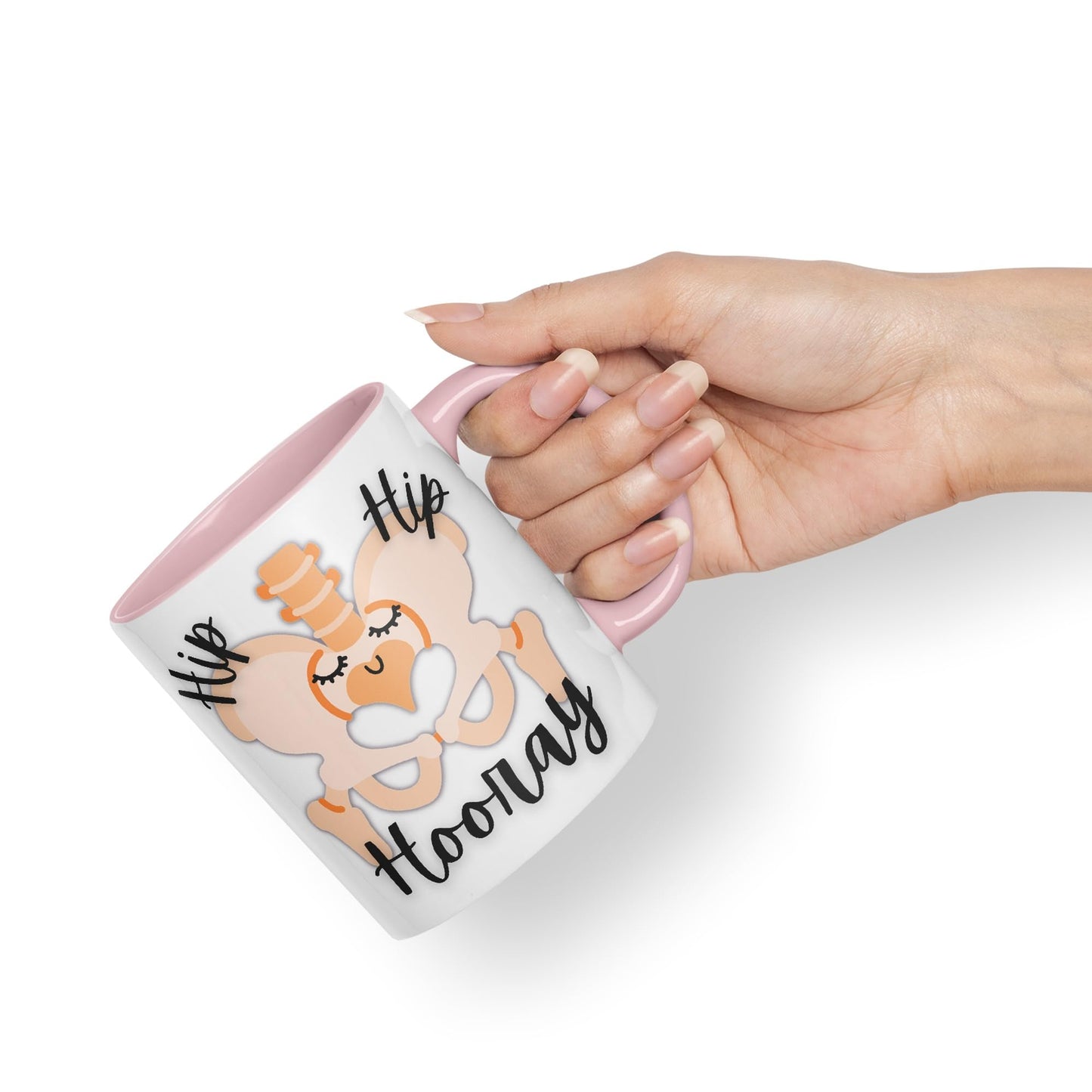 Vixar Anatomy Pun Humor Hip Hip Hooray Coloured Ceramic 330 ml Mug Cup Gift Birthday Work Office Tea Coffee