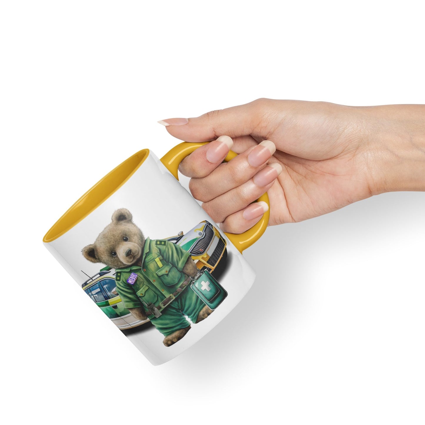 Vixar Teddy Bear Medic Themed Ceramic Mug Coloured Mug Cup Gift Birthday Work Office Tea Coffee