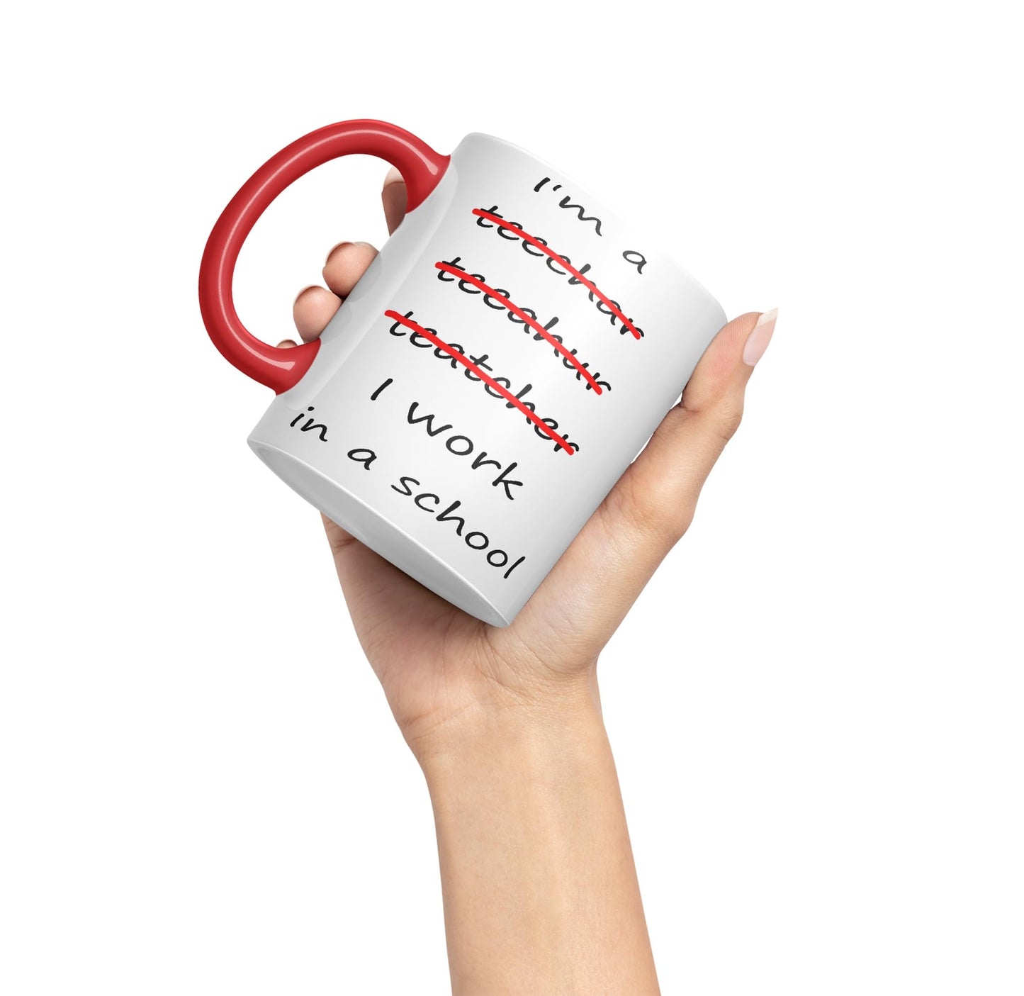 Vixar I'm a Teacher, I Work in a School Ceramic Mug Cup Coloured Teacher Gift Present end of School