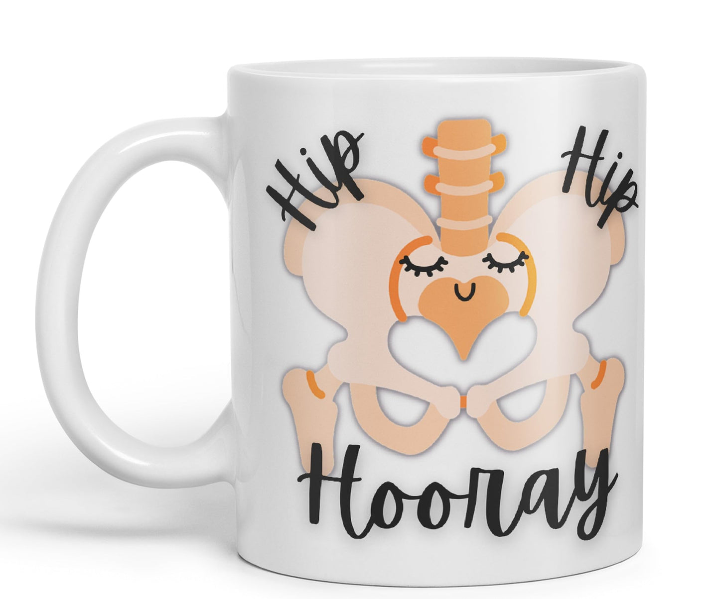 Vixar Anatomy Pun Humor Hip Hip Hooray Coloured Ceramic 330 ml Mug Cup Gift Birthday Work Office Tea Coffee
