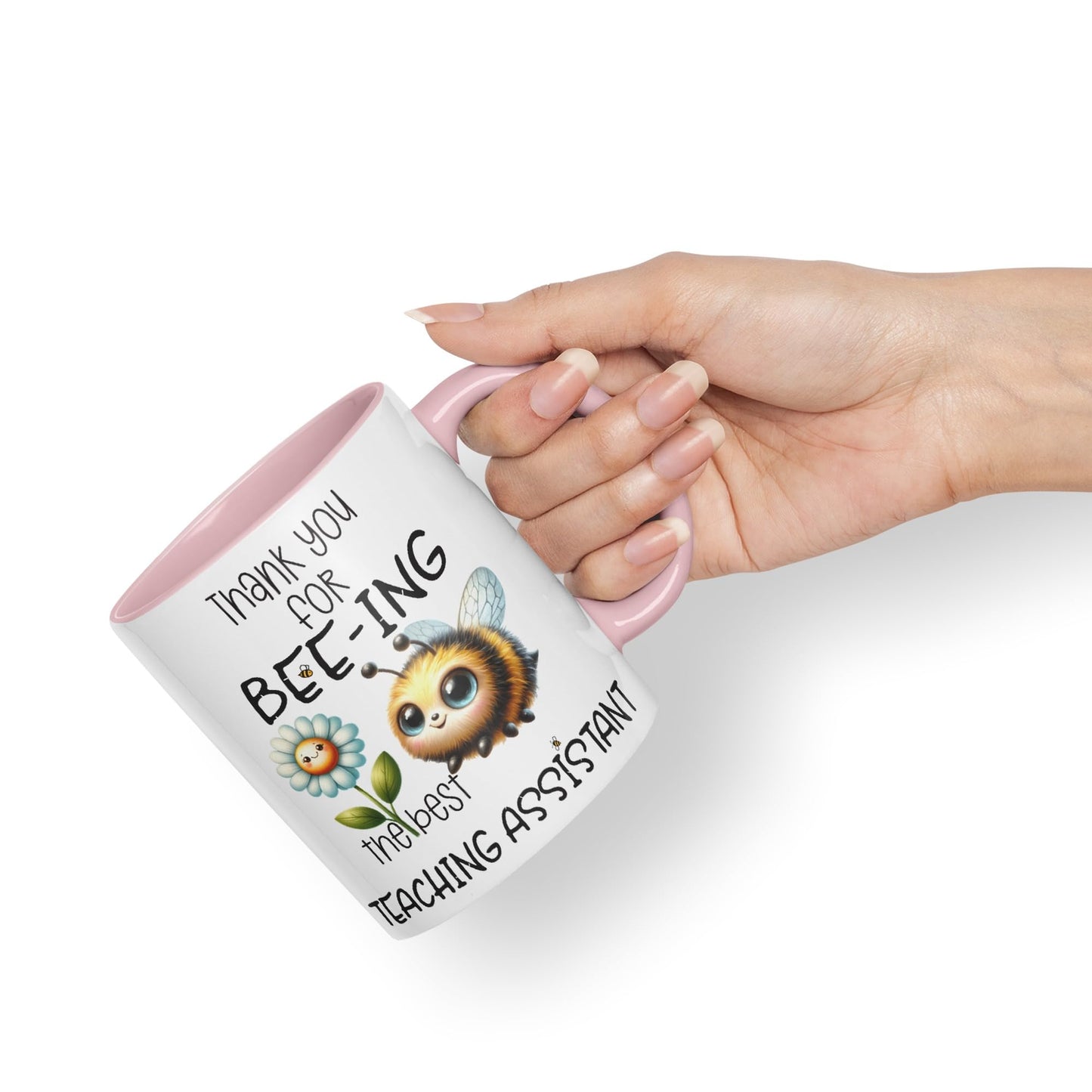 Teaching Assistant Thank You for Bee-ing The best teacher Ceramic Coloured Mug Cup for Tea Coffee Hot brew 330ml 11Oz