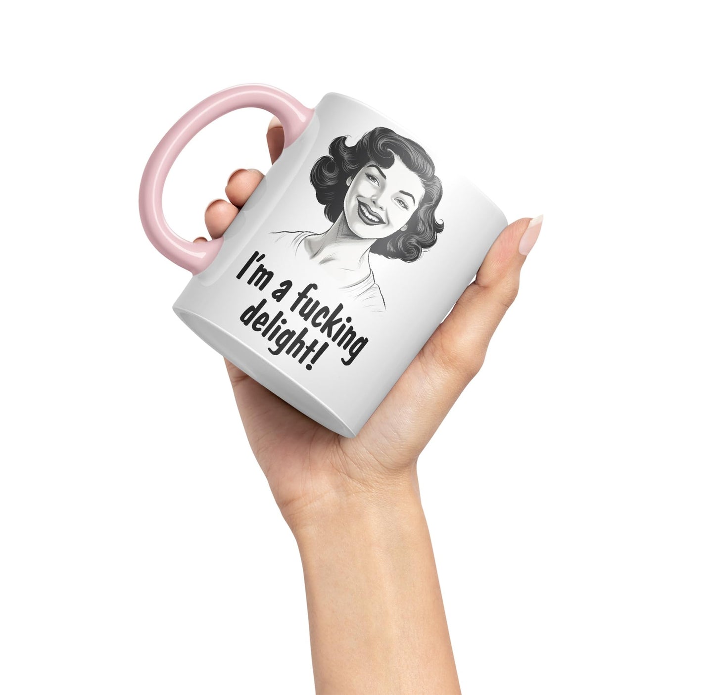 I'm a f.. Delight! Sarcastic Joke Ceramic Coloured Mug Cup for Tea Coffee Hot Brew 330ml 11Oz