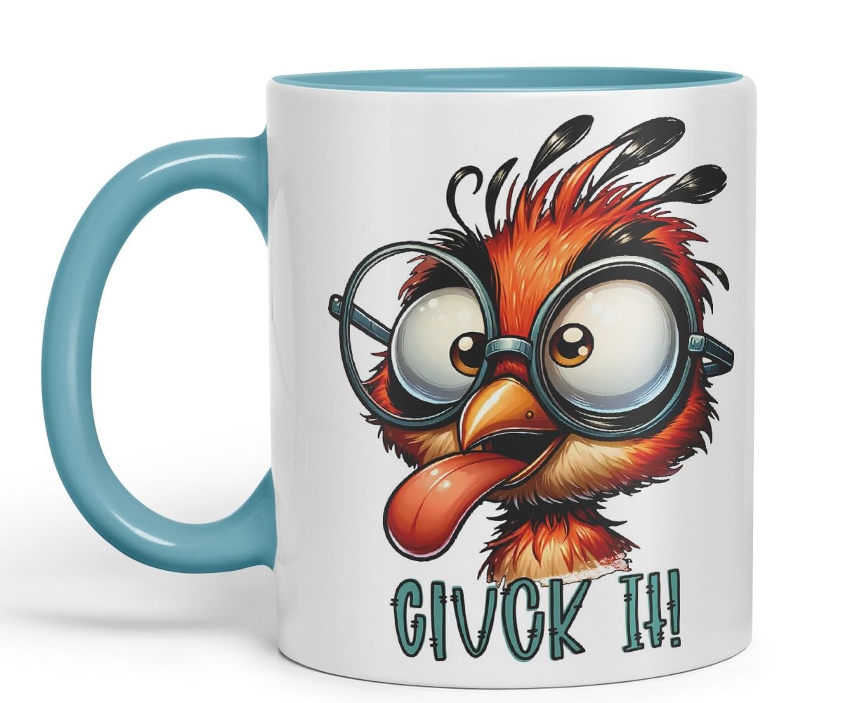 Vixar Cluck It! Coloured Ceramic Mug Cup 11oz Funny Sarcastic Gift (Black)