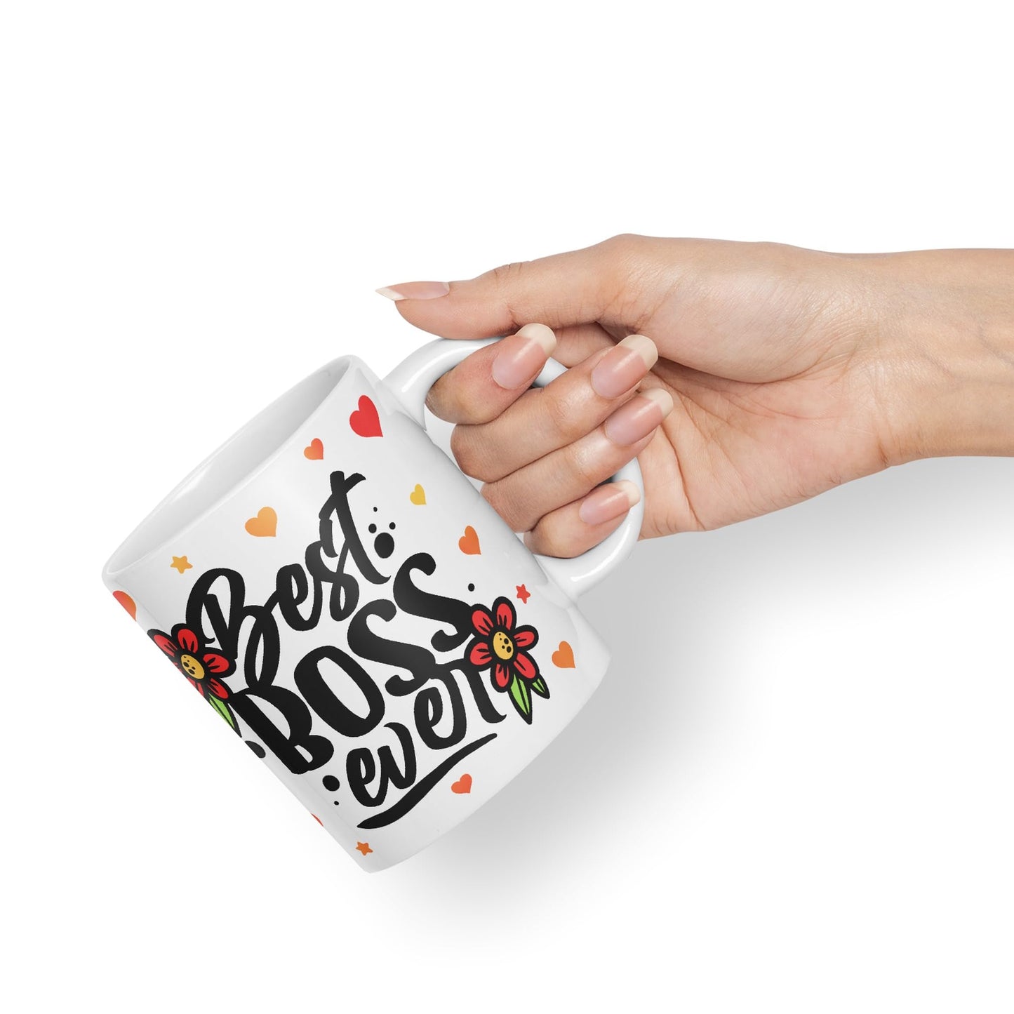 Vixar Best Boss Ever Joke Coloured Ceramic Mug Cup Gift 330ml 11oz Work Office Tea Coffee