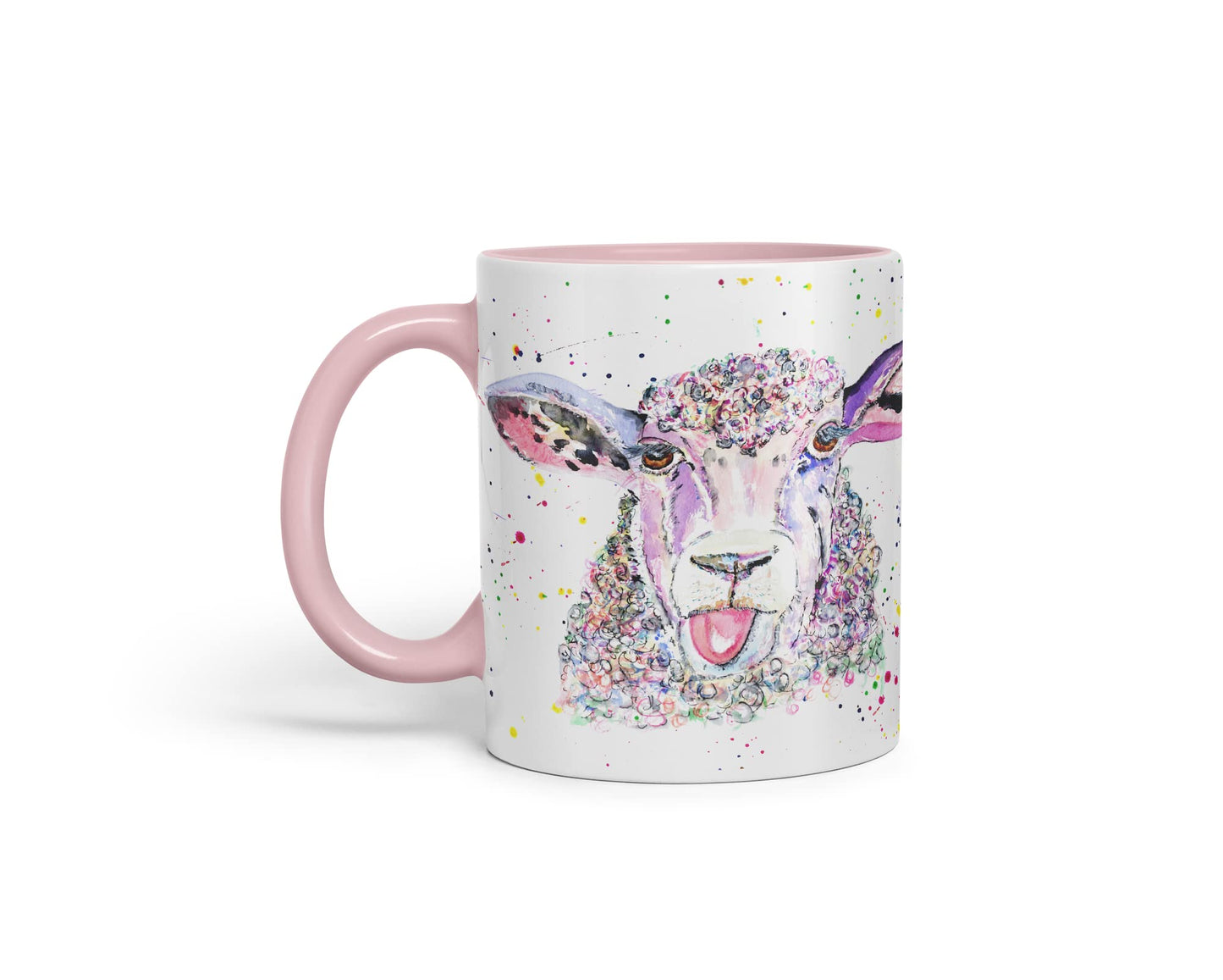 Vixar Sheep Eve Farm Animals Watercolour Art Coloured Mug Cup Gift Birthday Work Office Tea Coffee