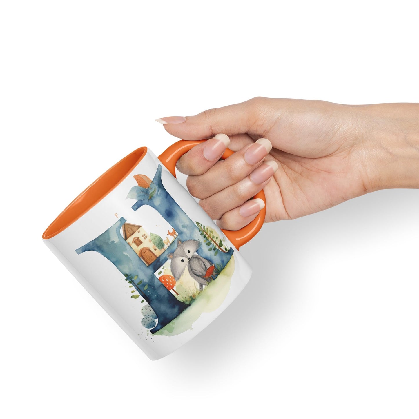 Letter H mug, Animals Alphabet Letter H Monogram animal for kids Ceramic Coloured Mug Cup for Tea Coffee Hot brew 330ml 11Oz Gift