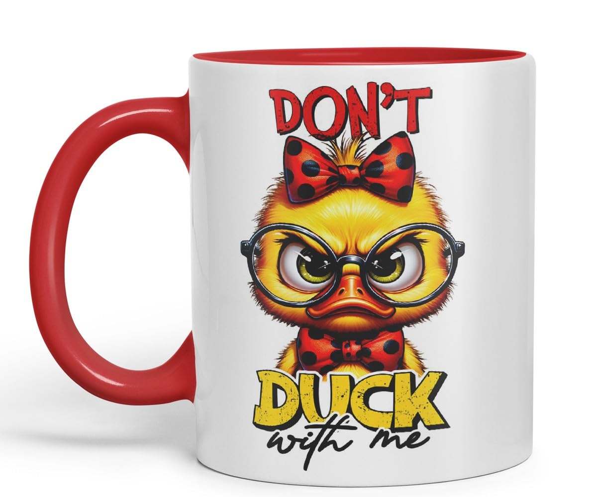 Vixar Don’t Duck with Me Coloured Ceramic Mug Cup 11oz Funny Sarcastic Gift (Black)