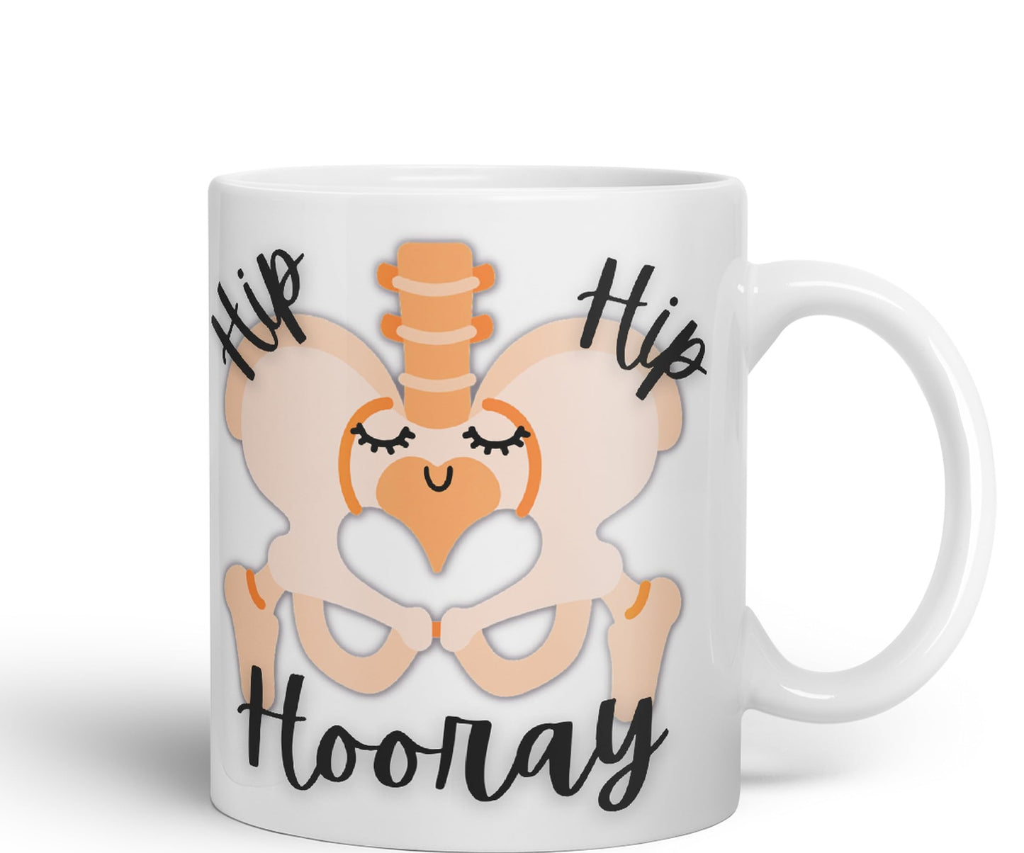 Vixar Anatomy Pun Humor Hip Hip Hooray Coloured Ceramic 330 ml Mug Cup Gift Birthday Work Office Tea Coffee