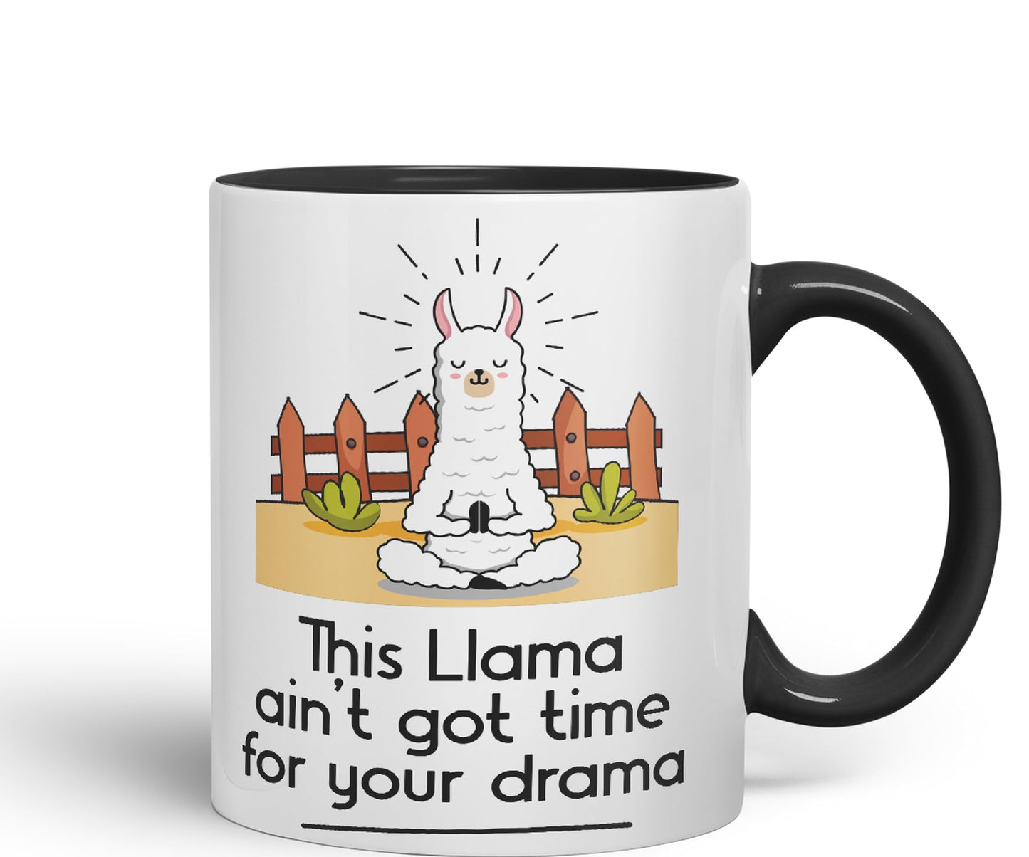 This Llama Ain't got time for Your Drama Sarcastic Joke Ceramic Coloured Mug Cup for Tea Coffee Hot Brew 330ml 11 Oz Gift