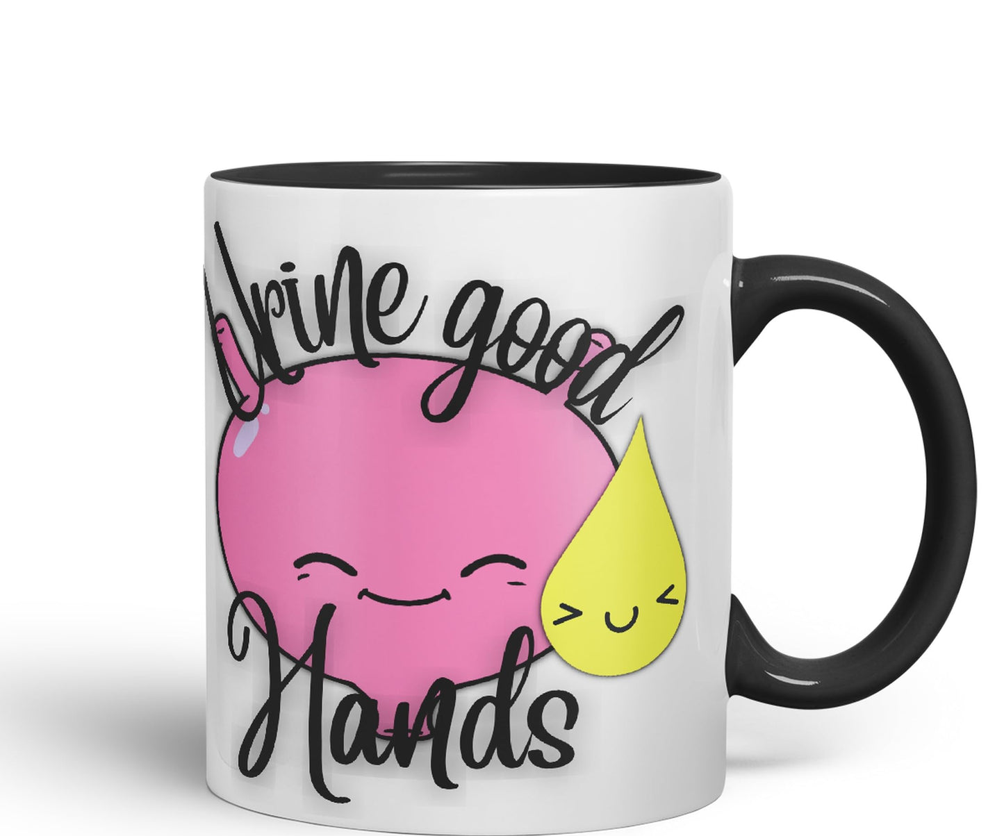 Vixar Anatomy Pun Humor Urine Good Hands Coloured Ceramic 330 ml Mug Cup Gift Birthday Work Office Tea Coffee