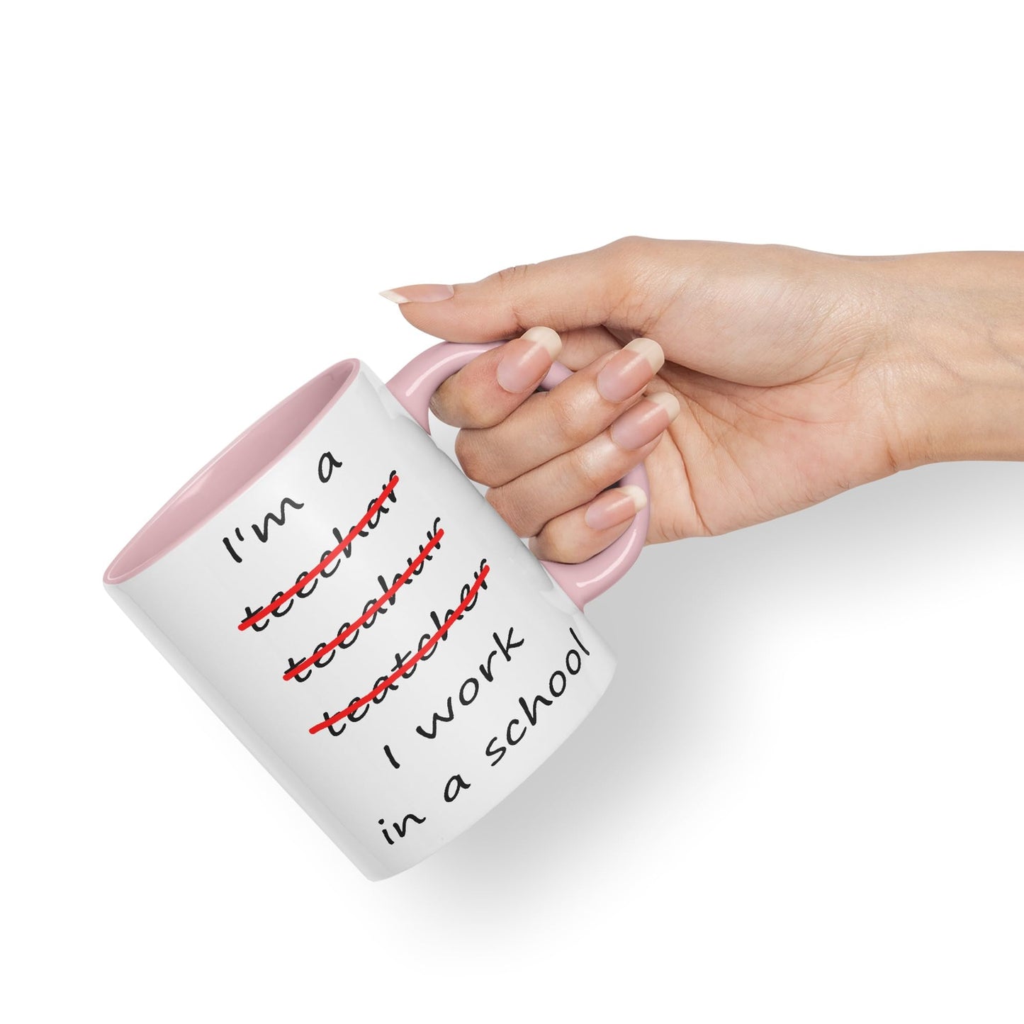 Vixar I'm a Teacher, I Work in a School Ceramic Mug Cup Coloured Teacher Gift Present end of School