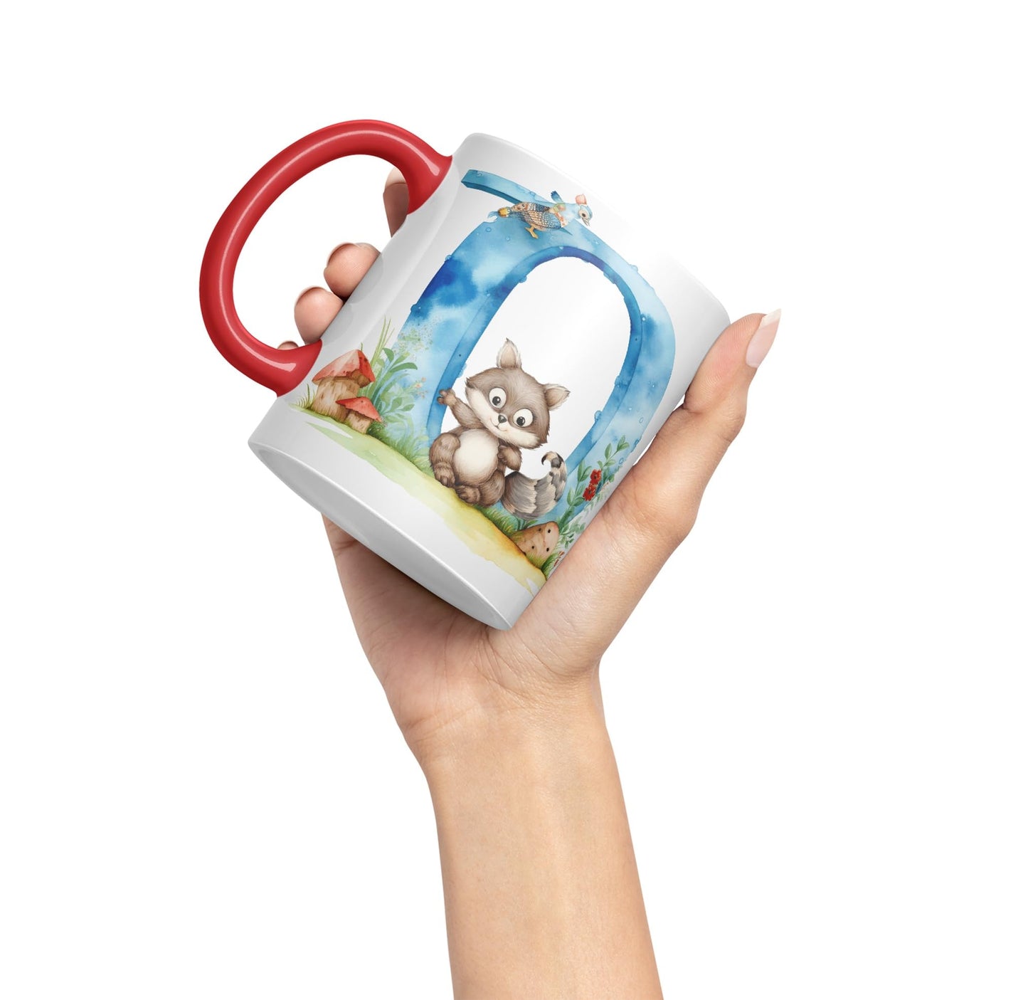 Letter Q mug, Animals Alphabet Letter Q Monogram animal for kids Ceramic Coloured Mug Cup for Tea Coffee Hot brew 330ml 11Oz Gift
