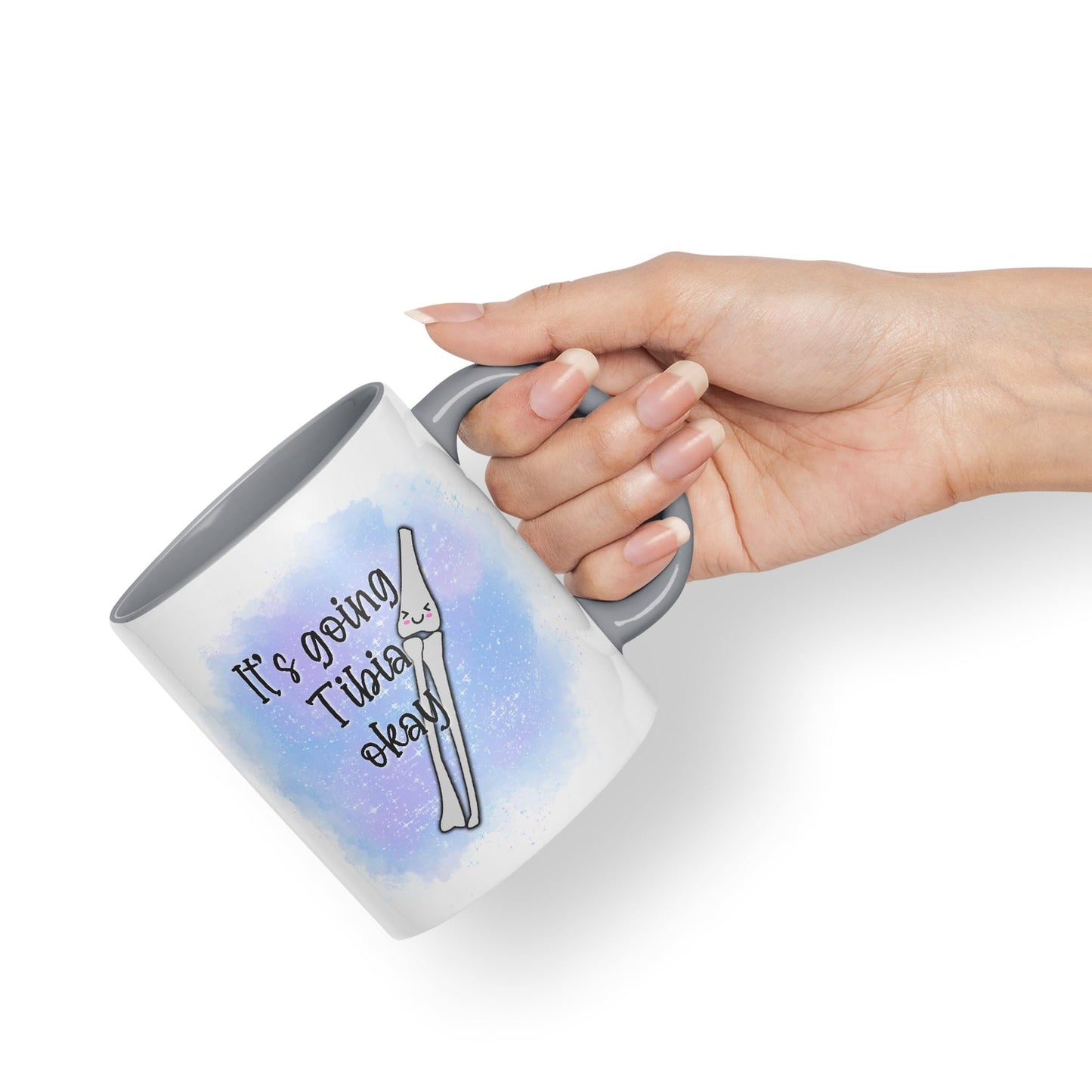 Vixar Anatomy Pun Humor It's Going Tibia ok Coloured Ceramic 330 ml Mug Cup Gift Birthday Work Office Tea Coffee