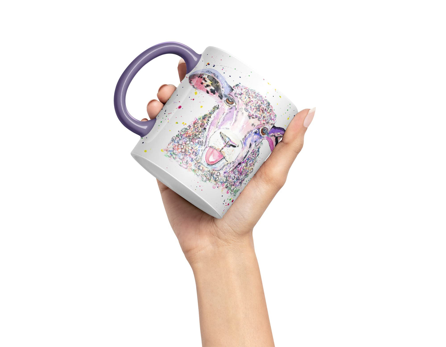 Vixar Sheep Eve Farm Animals Watercolour Art Coloured Mug Cup Gift Birthday Work Office Tea Coffee