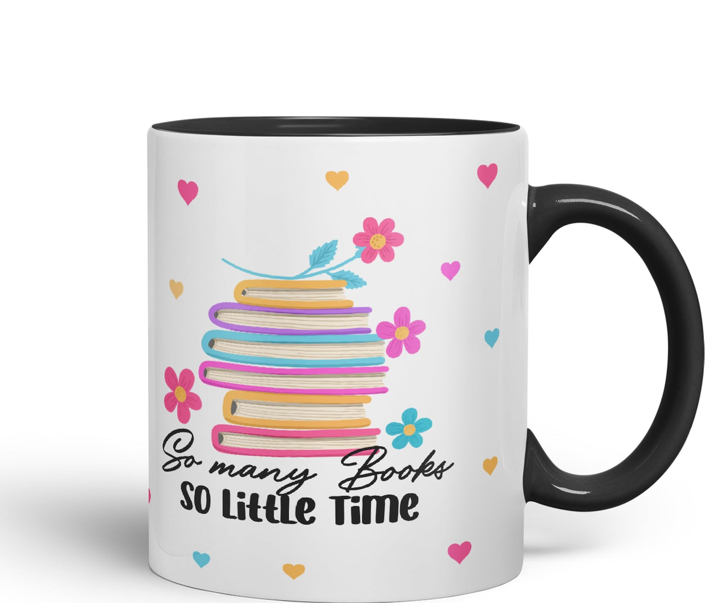 Vixar So Many Books so Little time Book Reader Gift Presents Coloured Ceramic Mug Cup Gift 330ml 11oz Work Office Tea Coffee