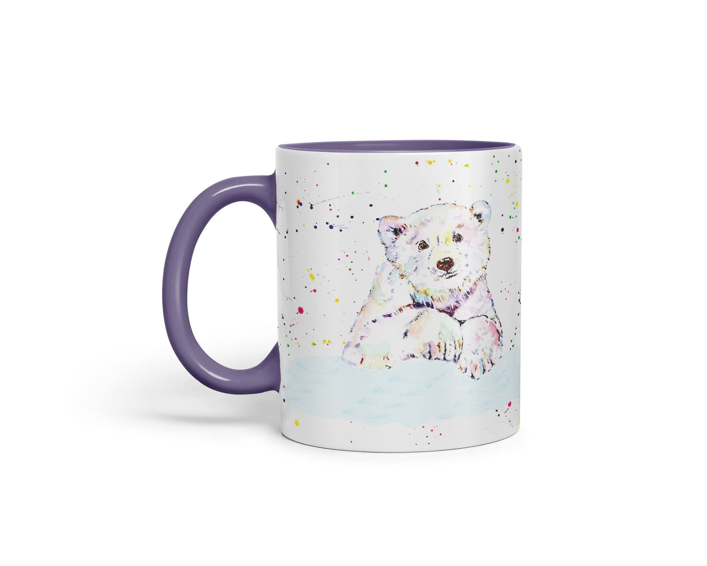 Vixar Polar Bear Animals Watercolour Art Coloured Mug Cup Gift Birthday Work Office Tea Coffee